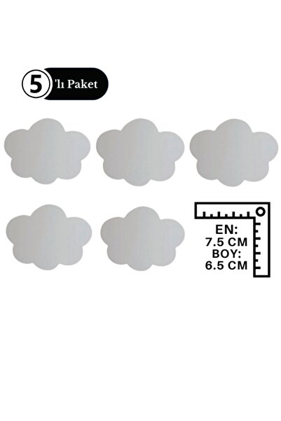 TURUNÇ AKSESUAR 5 Adet Beyaz Bulut Kulp- Bebek Çocuk Genç Odası Kulpları Dola...