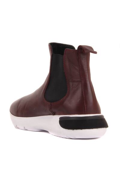 SailLakers - Burgundy Leather Zipperless Men's Chelsea Boots 102-061-He958