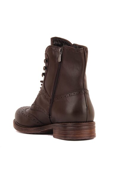 SailLakers - Καφέ δερμάτινες ανδρικές μπότες με φερμουάρ 102-3226-GOL