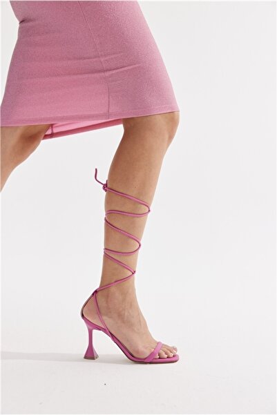 Öncerler Ayakkabı Fuşya Ipli Kadın Topuklu Ayakkabı