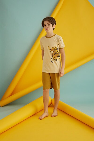 Ayans Pijama Combed Cotton Boy Capri Set