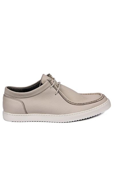 SailLakers - Beige Leather Men's Shoes