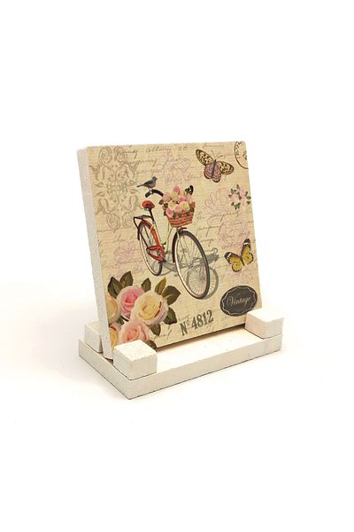 Sadrazam Natural Stone Desktop with Dutch Bicycle Image Printed
