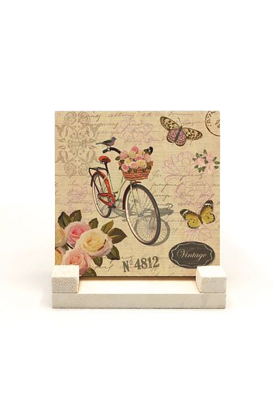 Sadrazam Natural Stone Desktop with Dutch Bicycle Image Printed