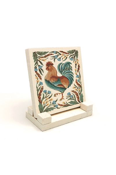 Sadrazam Rooster Printed Natural Stone Tabletop