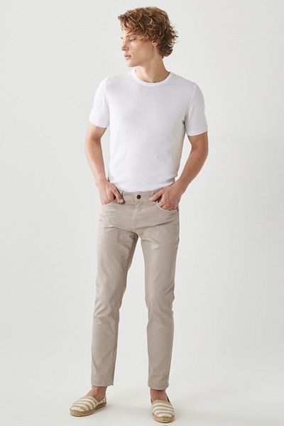 ALTINYILDIZ CLASSICS Men's Stone 360 Degree Stretch in All Directions Slim Fit Slim Fit Cotton Comfortable Trousers