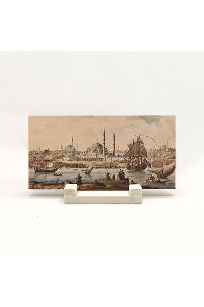BAKSEPETE Old Istanbul View Printed Natural Stone Tabletop