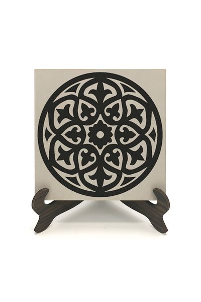 Sadrazam Baroque Pattern Printed MDF Desktop