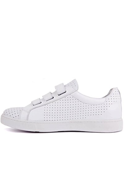 SailLakers - Λευκά δερμάτινα ανδρικά παπούτσια με velcro 101-3706-18866