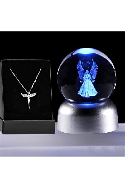 Genel Markalar 3d Led Işıklı Standlı Cam Melek Lamba Ve Melek Kolye