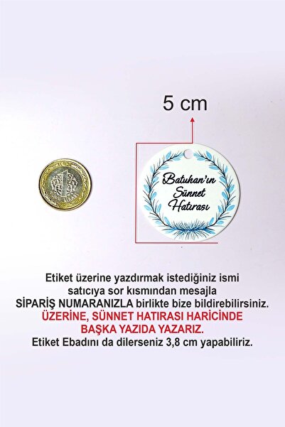 Vice Printed White Cardboard Label / Circumcision Label / Birthday - Mevlüt Label 100 Pieces (5 Cm)