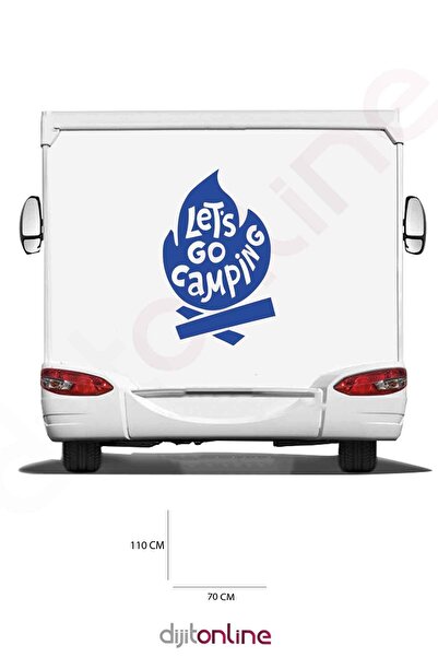 Dijitonline Autocolant pentru Rulotă - Autocolant Foc de Tabără - 110x70 Cm