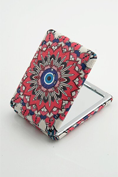 EUROMODA Nazar Figürlü Otantik Desenli Küçük Cep Makyaj Aynası