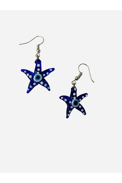 nazarboncuğu Starfish Pattern - Glass Dangle Women's Earring Dress