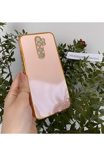 Aksesuarda Moda Redmi Note 8 Pro Uyumlu Gold Detaylı Lazer Kesim Kılıf