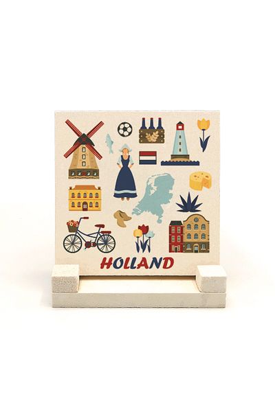 Sadrazam Dutch Symbols Printed Natural Stone Tabletop