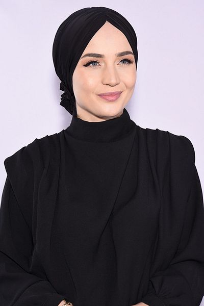 Ns nowascarf Rose Gathered Double Sided Bonnet Black - Black