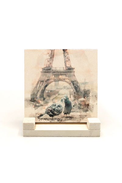 Sadrazam Eiffel Tower Printed Natural Stone Tabletop