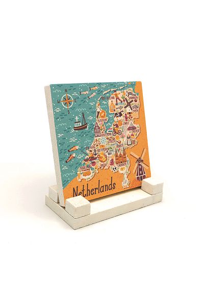Sadrazam Dutch Symbols Printed Natural Stone Tabletop