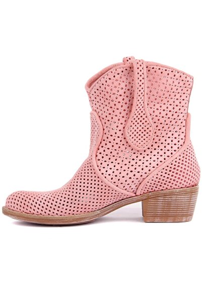 SailLakers - Ροζ σουέτ γυναικείες καλοκαιρινές μπότες χωρίς φερμουάρ 105-2596-VENUS