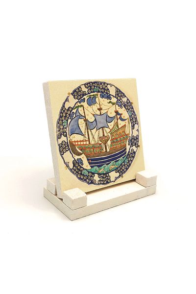Sadrazam Ship Printed Natural Stone Tabletop
