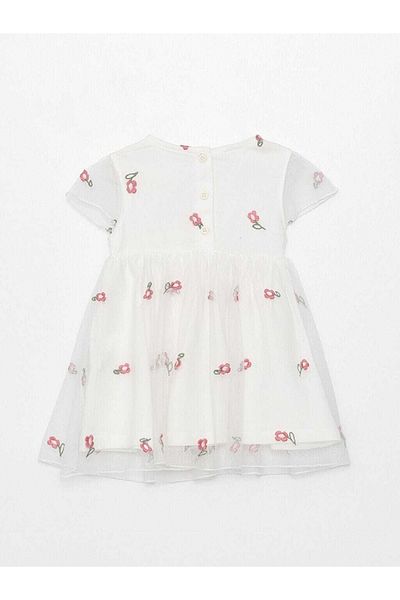 LC Waikiki Crew Neck Short Sleeve Dress for Baby Girl