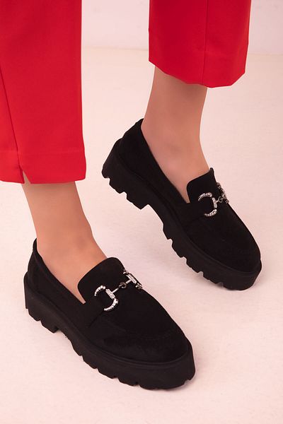 SOHO Black Suede Women's Casual Shoes 17919