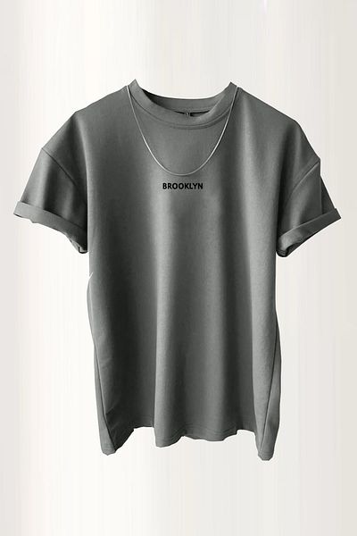 MODAGEN Μπλουζάκι Unisex Stone Grey Brooklyn printed