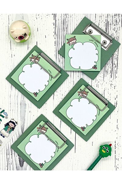 Kağıt Gemi Dükkan Cute Animal Pattern Green Secretarial Notepad/ Sticky Note / Sticker/ Post-It/ This