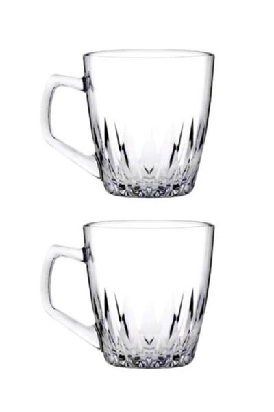 Paşabahçe 55713 كوب شاي وقهوة زجاجي مكون من قطعتين من الياقوت 250 سم مكعب