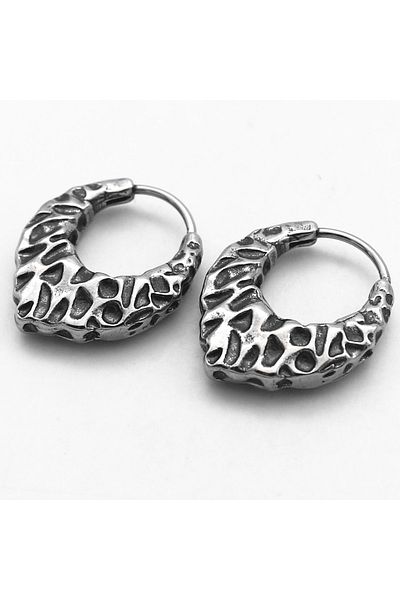 Viking Gothic Antique Drop Model Large Snap Ring 316l Steel Men's Earrings