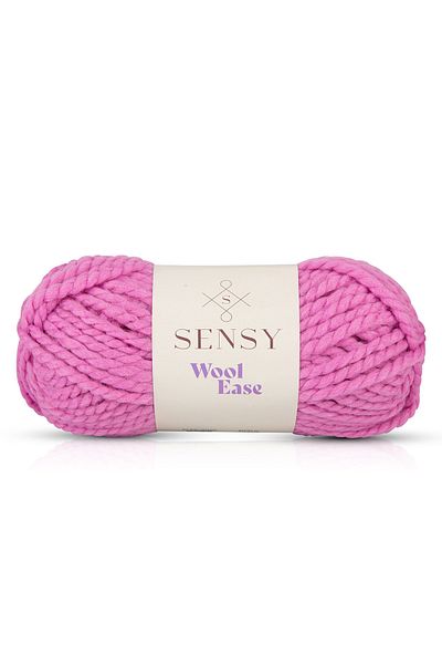 SENSY Premium Wool Ease Hand Knitting Thread Scarf Beanie Hat Thread Poncho Thread Cardigan Thread Pink
