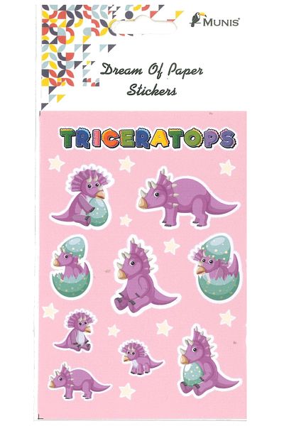 MUNIS Αυτοκόλλητο Dinosaur Triceratops (1 φύλλο, μέγεθος A6)
