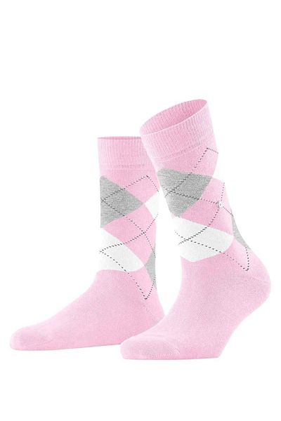 Burlington Damen Socken 3er Pack - Queen, Kurzstrümpfe, Baumwolle, Rautenmuster, Logoemblem