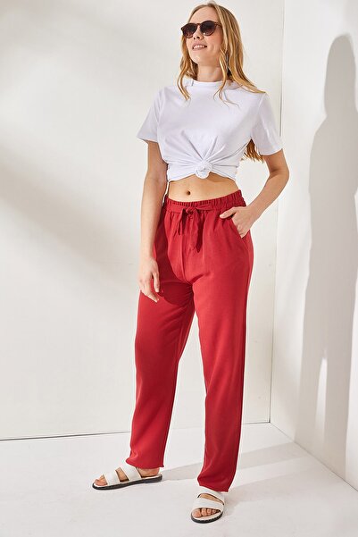 Olalook Women's Tile Pocket Belted Linen Blend Carrot Trousers PNT-19000213