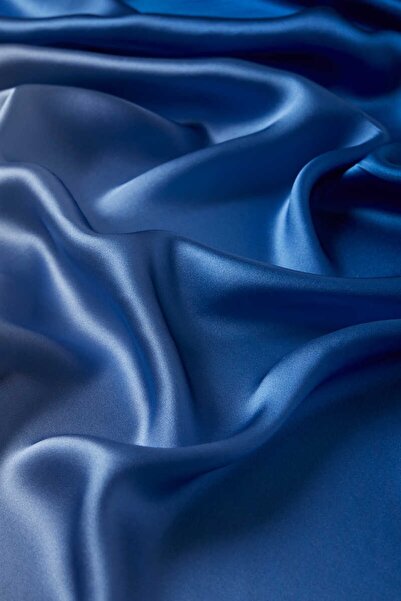 Bursa İpek Navy Blue Baby Blue Gradient Twill Silk Scarf
