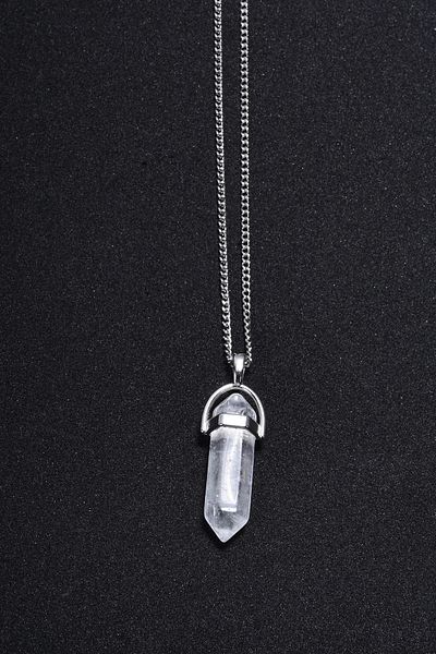 Moonstar Jewelry Crystal Quartz Heart And Nails Cut Necklace Set