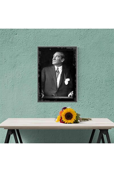 gifttime Ξύλινη ρετρό vintage αφίσα Mustafa Kemal Atatürk