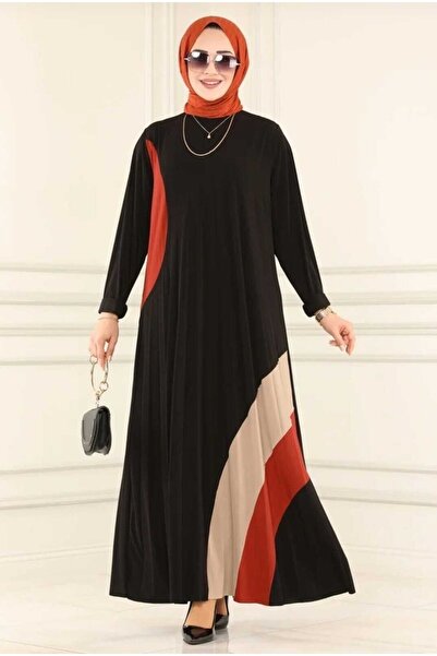 MODAMÜNASİP Υπέροχο φόρεμα Sandy ριγέ με αυτοπλισέ