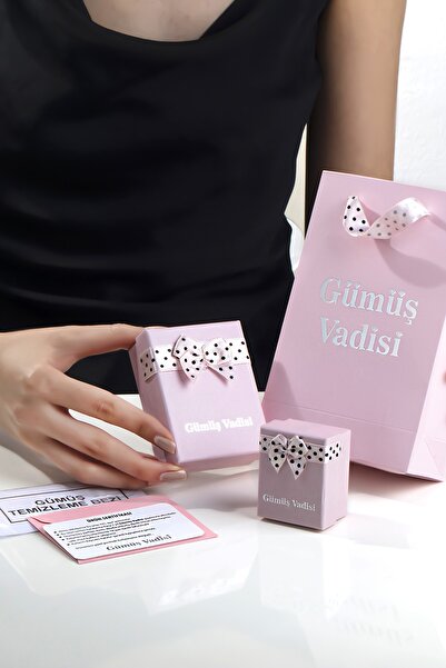 Gümüş Vadisi Kadın Orjinal 925 Ayar Gümüş Sedef Taşlı Manolya Çiçeği Gül Model Kolye