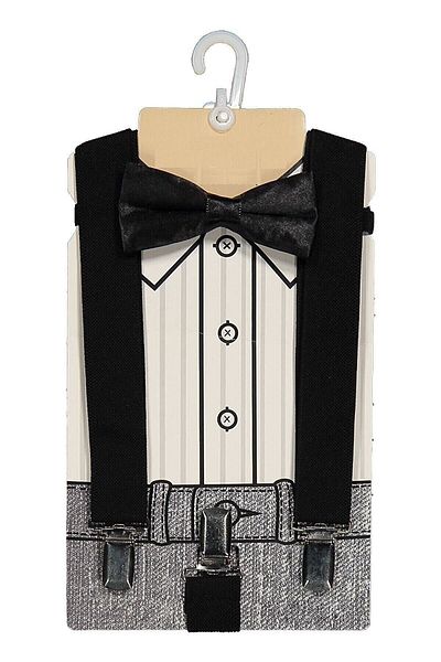 Hipatya Set cu bretele și papion pentru pantaloni negri 1-7 ani