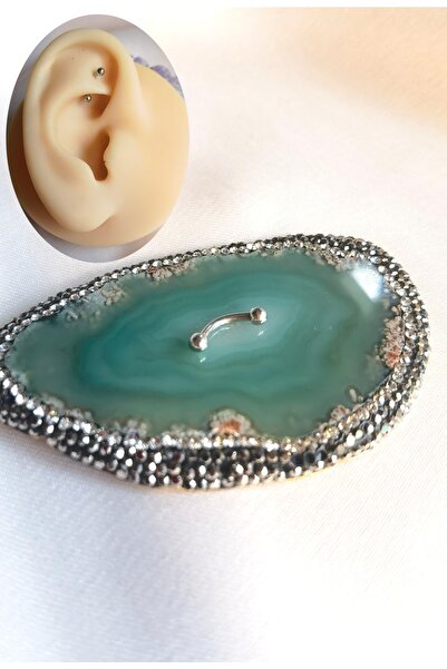 Bylin %100 Cerrahi Çelik Rook,snog,dil,kaş Muz Piercing/banana Piercing-top Ç...