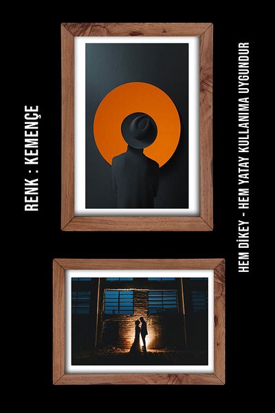 yhfoto 12 Pieces 21x30 A4 Kemençe Wooden Color Frame Mdf - A4 Frame - 21x30 Frame - A4 Frame Mdf
