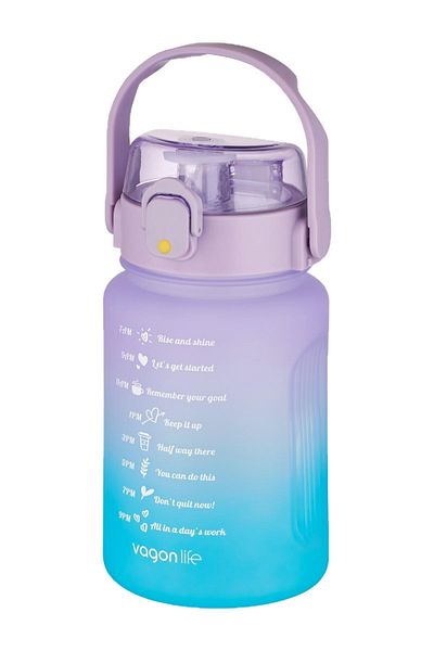 Vagonlife 1000 Ml With/without Strawberry Dual Color Softtouch Motivational Flask with Sticker Gift
