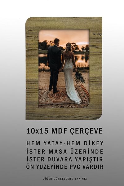 yhfoto 10x15 Frame Wood Color MDF with PVC - 10x15 Frame