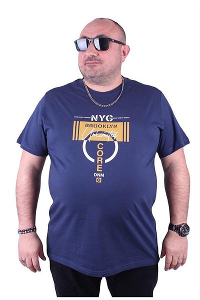 Starbattal Tricou pentru bărbați de mărime mare cu decolteu în formă de Core 23122 Marine
