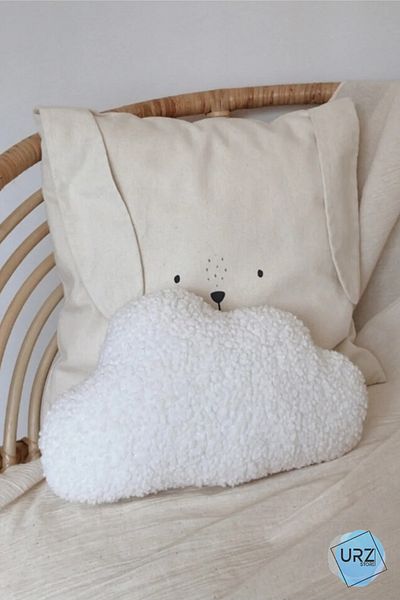 Urz Store Teddy Cloud Ecru Pillow Antibacterial Oeko-tex Certified Fabric
