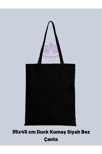 LİLYHOBBYLAND Punch-panch Cloth (DUCK) Bag Embroidery Set with All Materials Color Black