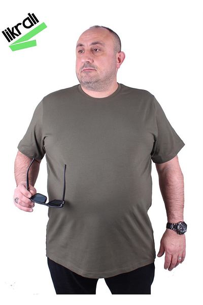 MocGrande Ανδρικό T-Shirt Lycra Basic Crew Neck 11160 Khaki