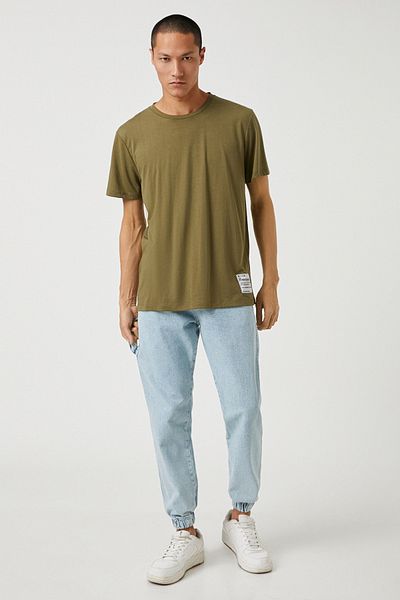 Koton Jogger Jeans Button Λεπτομερής βαμβακερή τσέπη